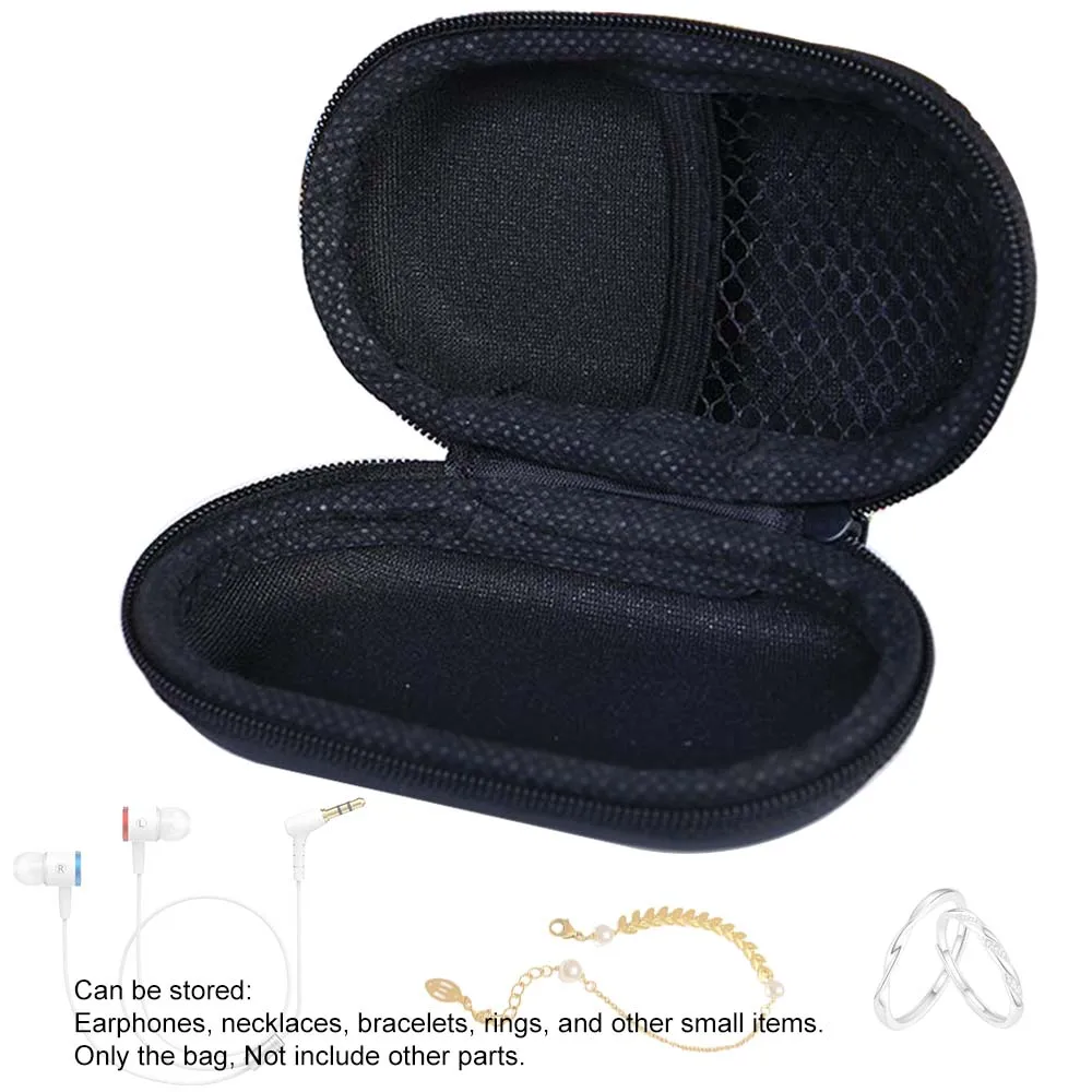 휴대용 이어폰 가방 11.5*6.5*3.5cm 지퍼 케이스 PU 가죽 EVA 상자 보석 귀걸이 반지 보관 주머니