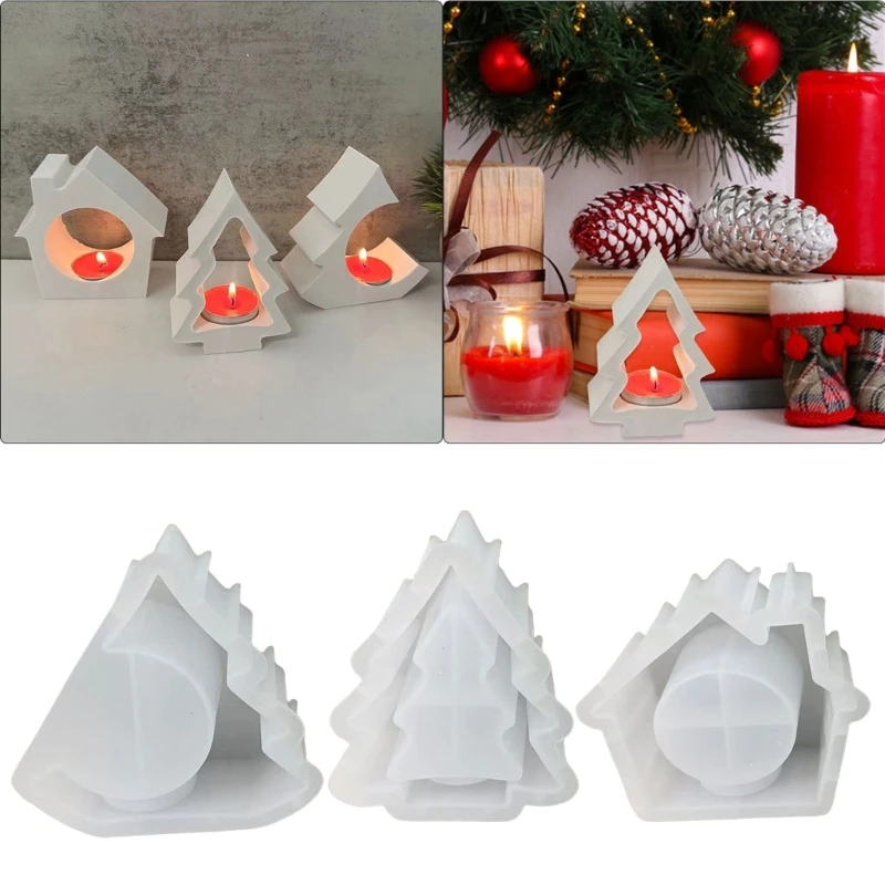 Practical Silicone Christmas Tree Stand Mold for Festive Tealight Making Practical Silicone Christmas Tree Stand