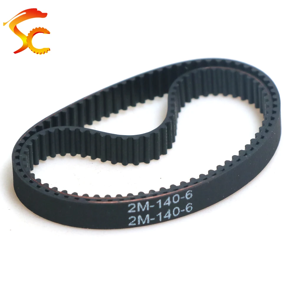 GT2/2M Timing belt 140-2GT-6mm  closed loop GT2 140 Length=140mm Teeth=70 width=3/4/5/6/6.5/10mm for 3D printer