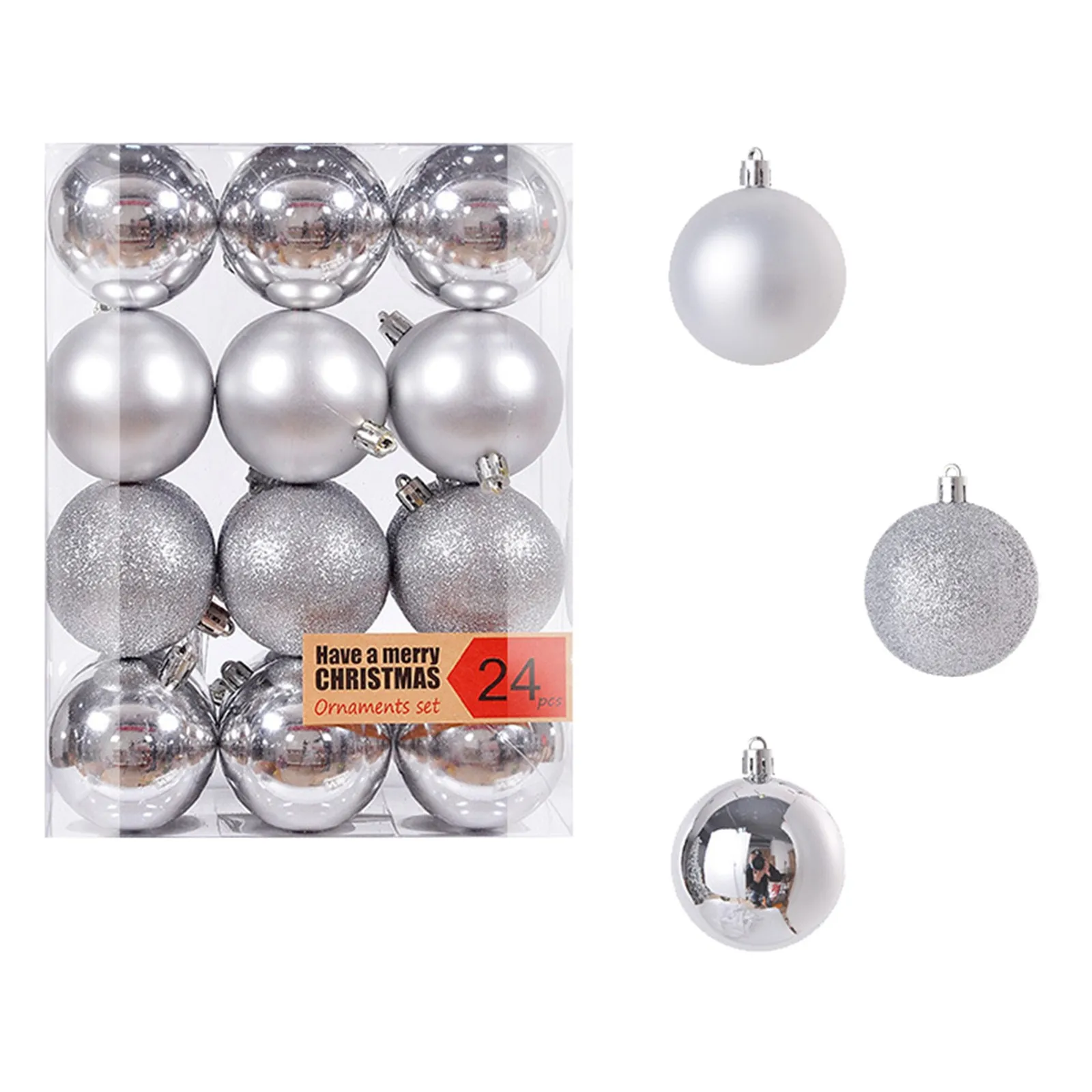 Christmas Balls 24pcs Home Party Decor 2023 New Year Gift Noel Navidad Christmas Tree Ornaments Ball Xmas Hanging Tree Pendants