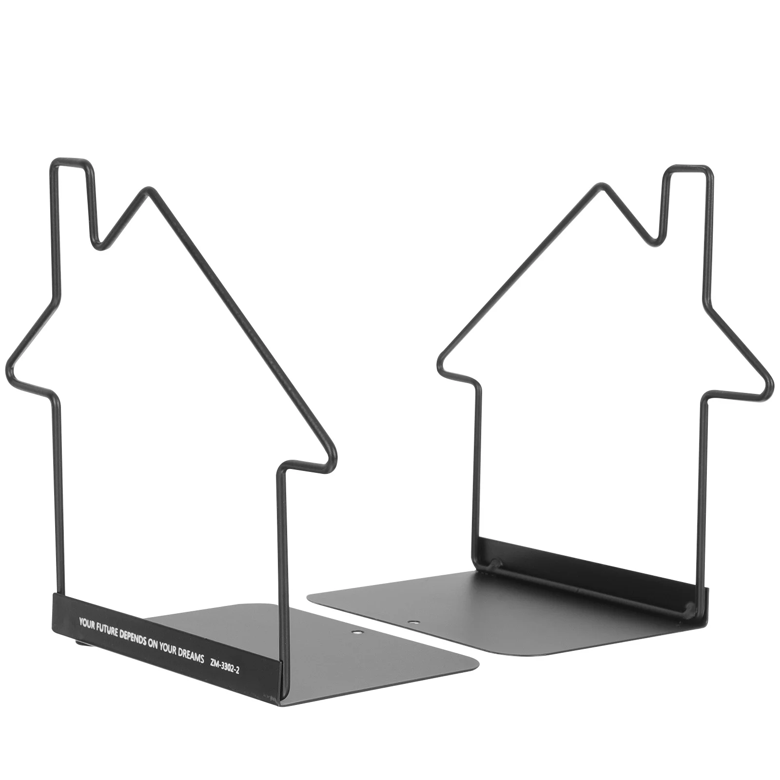 

2Pcs Book Holders for Shelves Metal Bookend Stand File Organizer Reading Books Magazines Documents Home Study Room Library