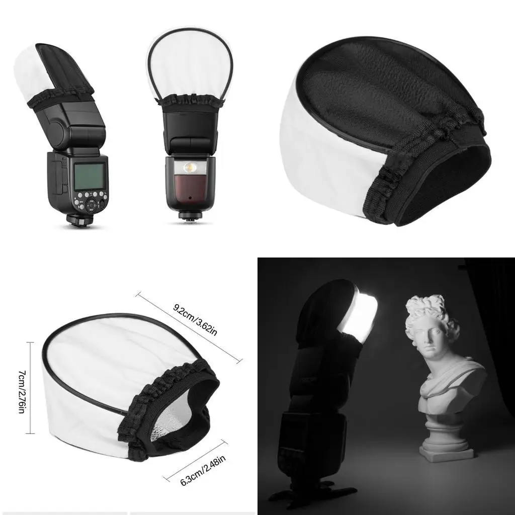 

652F Pack of 2 Soft Cloth Caps Flash Diffusers for Camera Flashgun Camera Photography Lighting Gear Flash Accessories