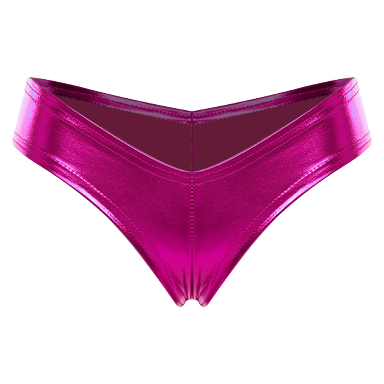 

Женские блестящие мини-бикини-трусики, металлические трусики для ночного клуба, костюм для танцев на пилоне, V-образные трусики с завышенной талией, нижнее белье, клубная одежда