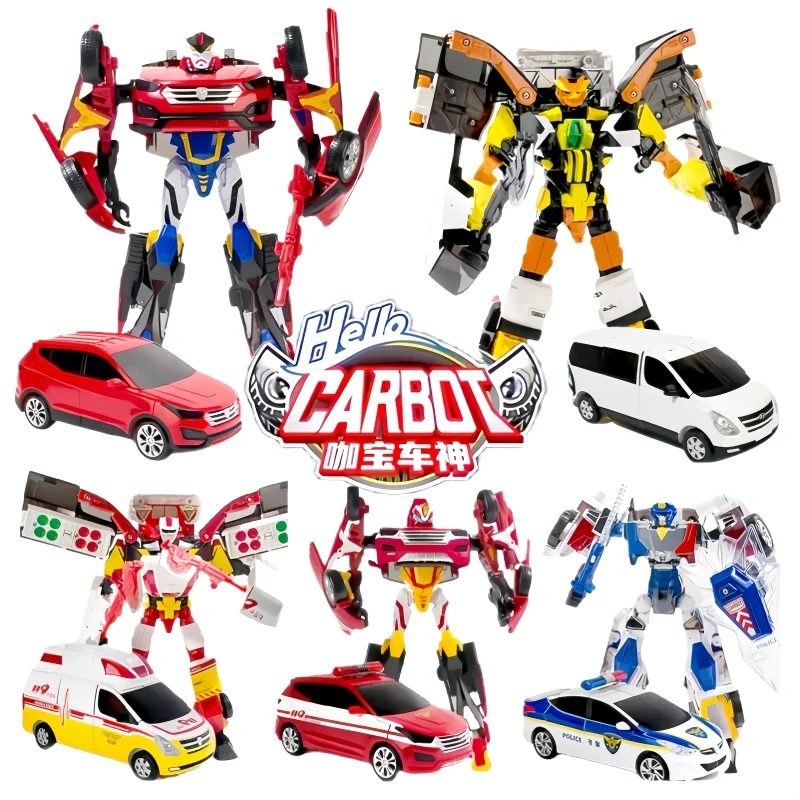 

Hello Carbot Transforming Car Fire Engine Model Ambulance Action Figure Transforming Robot Form Conversion Customized Boys Toys