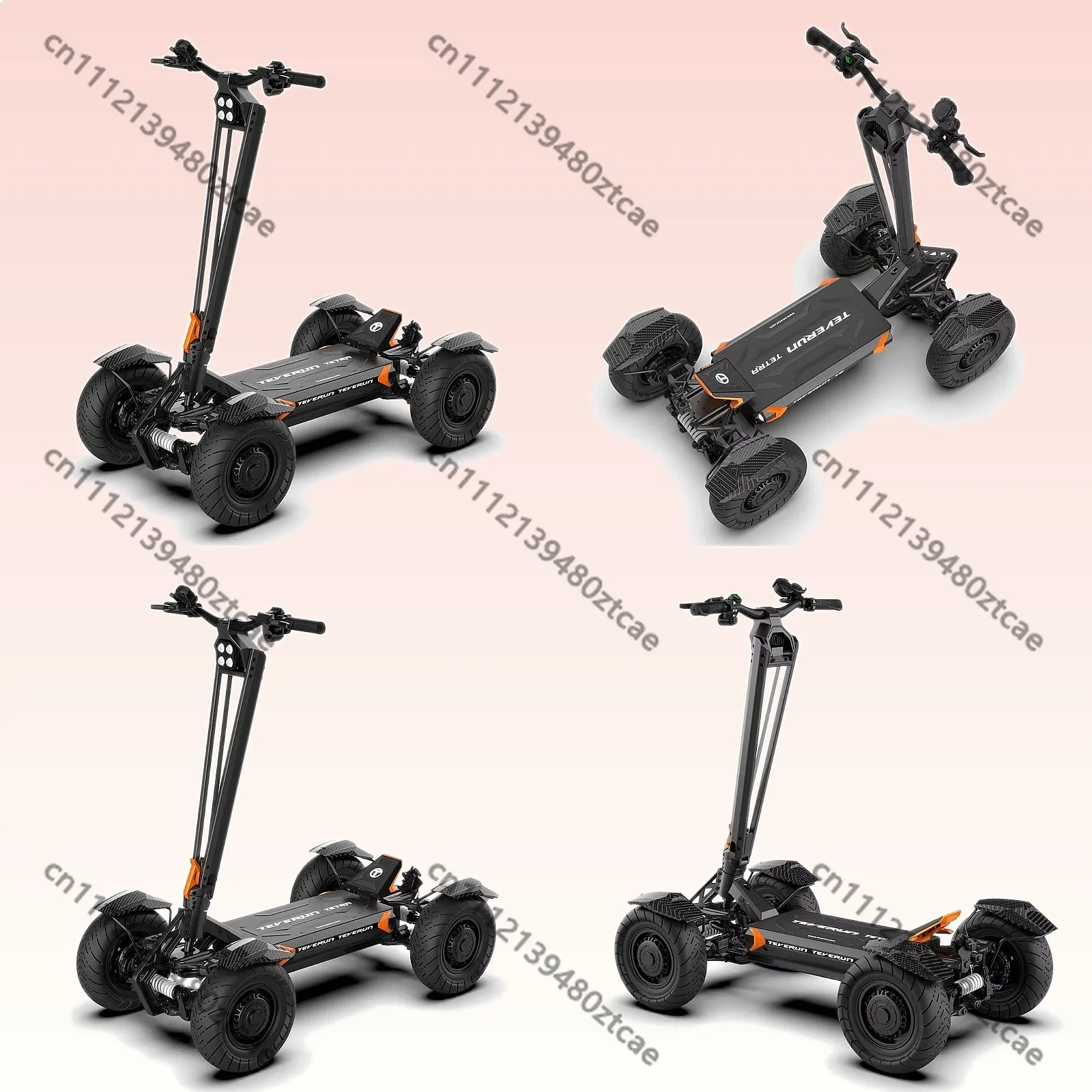 Electric Foldable 4 Motor 1500W Max Speed 80km/h Autonomous 200km Disc Brakes