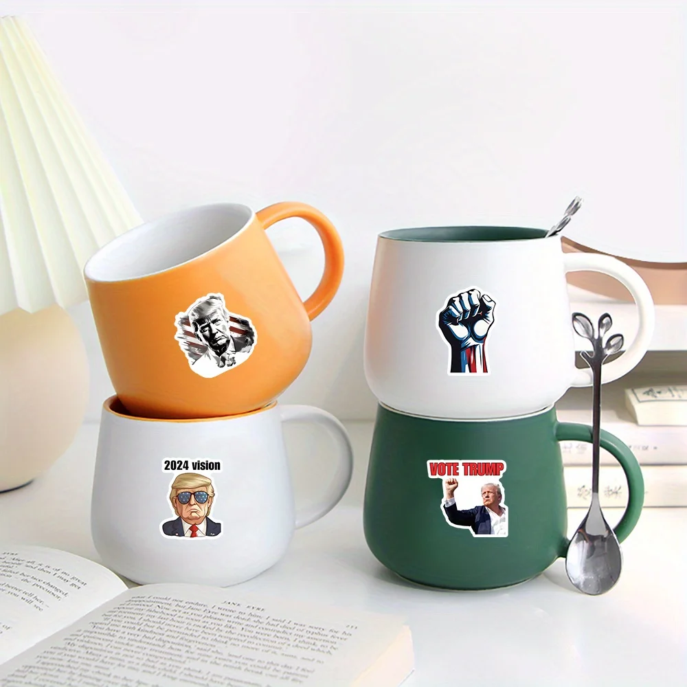 250pcs Waterproof Trump, Themed Personalized Stickers for Phone/Cup/Luggage Decor - Political Humor Design