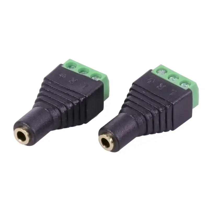 1pc 3.5mm Jack Video AV Balun 3.5mm stereo female to AV Screw Terminal Stereo jack 3.5 mm female 3 pin Terminal Block Plug