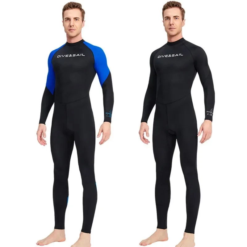 

Men's Thin Long Sleeved One-piece Wetsuit Kayak Scuba Diving Snorkeling Surfing Suit Sunproof Quick Drying Elastic Swimwear