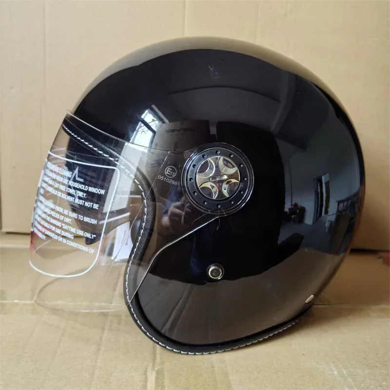 خوذة ريترو للدراجات النارية بعدسة مزدوجة مفتوحة الوجه معتمدة من DOT ECE خوذة بيضاء للسلامة للرجال والنساء بمقاسات S M L XL XXL #2