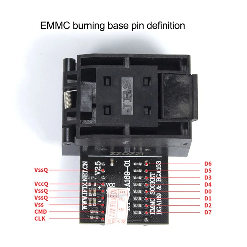 RT-BGA169-01 BGA169 / BGA153 adattatore EMMC V2.5 con scatola di rimbalzo BGA da 4 pezzi per programmatore RT809H