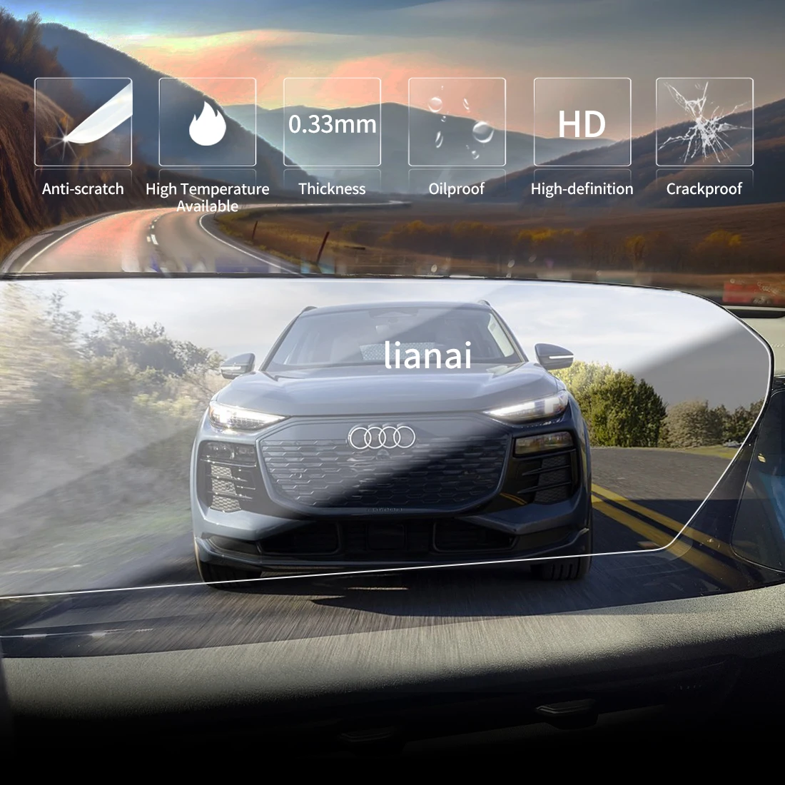 Screen Protector for 25-26 AUDI Q6 e-tron Tempered Glass GPS Video Navigator Car Stickers display Fingerprint-resistant supplies
