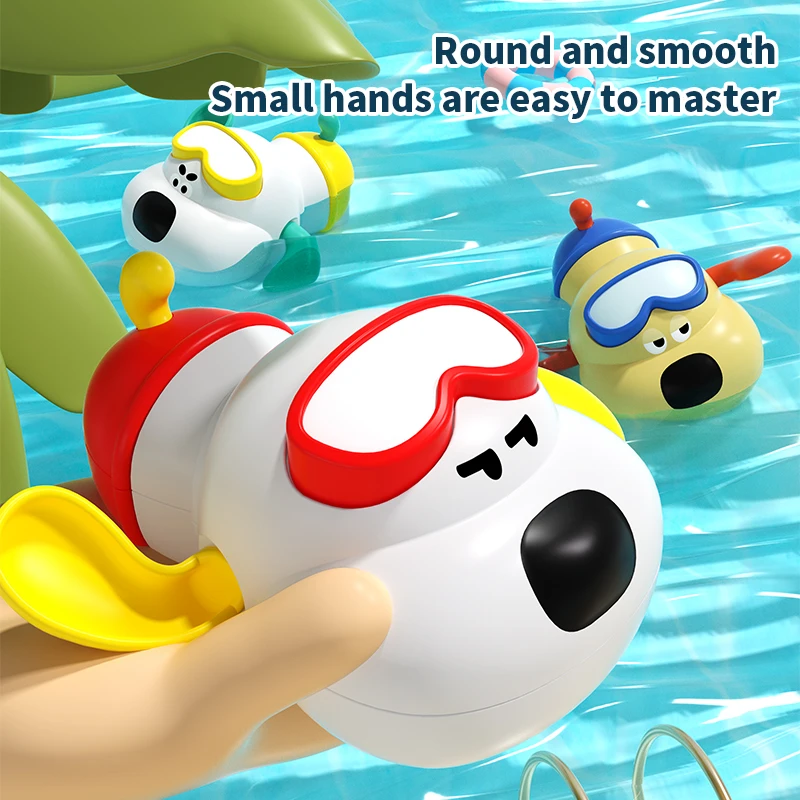 Children's Bath Time Fun Spring Winding Toy Water-loving Dogs Monkey Bathroom Plaything Interactive Bathtub Toy For Kids