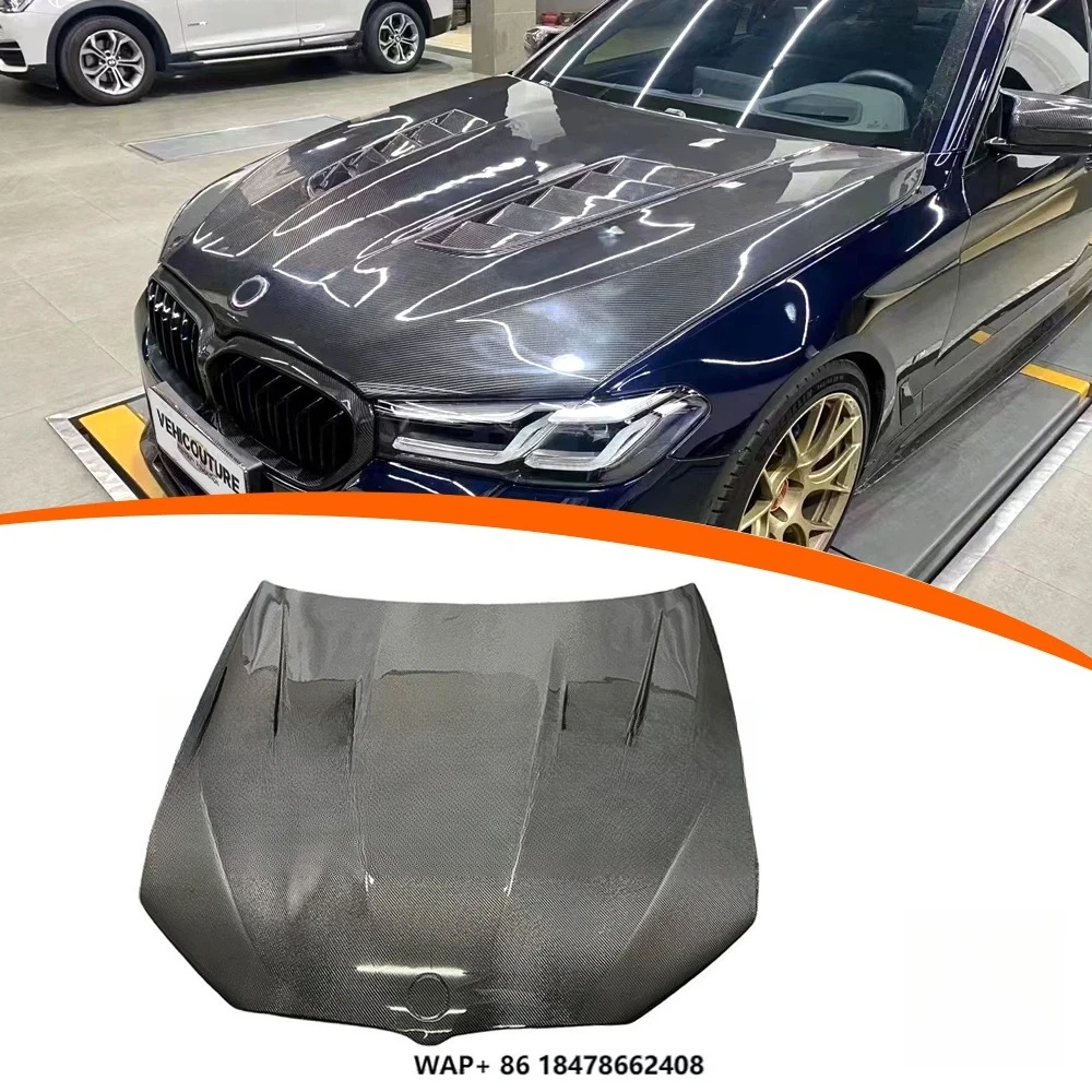 

Dry Carbon Fiber V Style Engine Hood Auto Body Systems Engine Vented Hood Bonnet Front Engine Hood for 5 Series G30 F90 M5