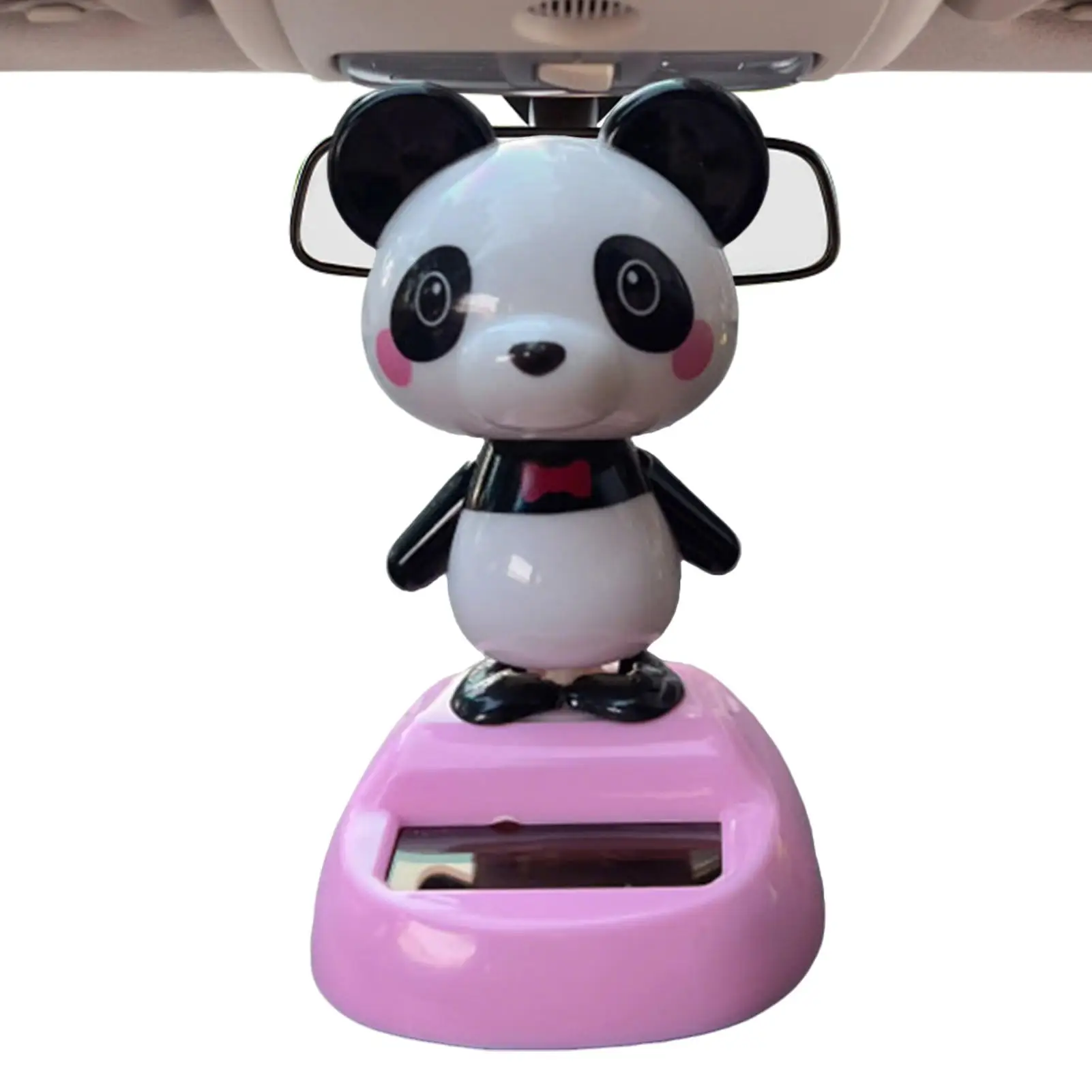 Solar Swinging Panda Figures Car Dashboard Decorations Cute Dash for Truck SUV Tractor Automobile Home Bookshelf Balcony