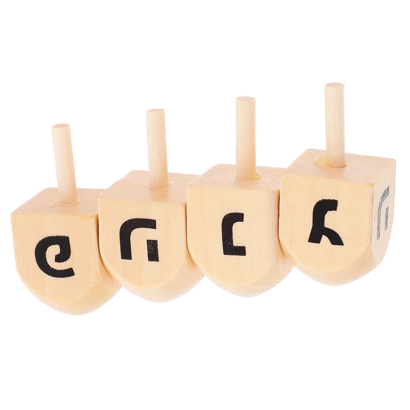 4 Pcs Wooden Spinning Top Hanukkah Dreidel Game Party Games Tops Toys Dreidels Decorations Forever Unpainted