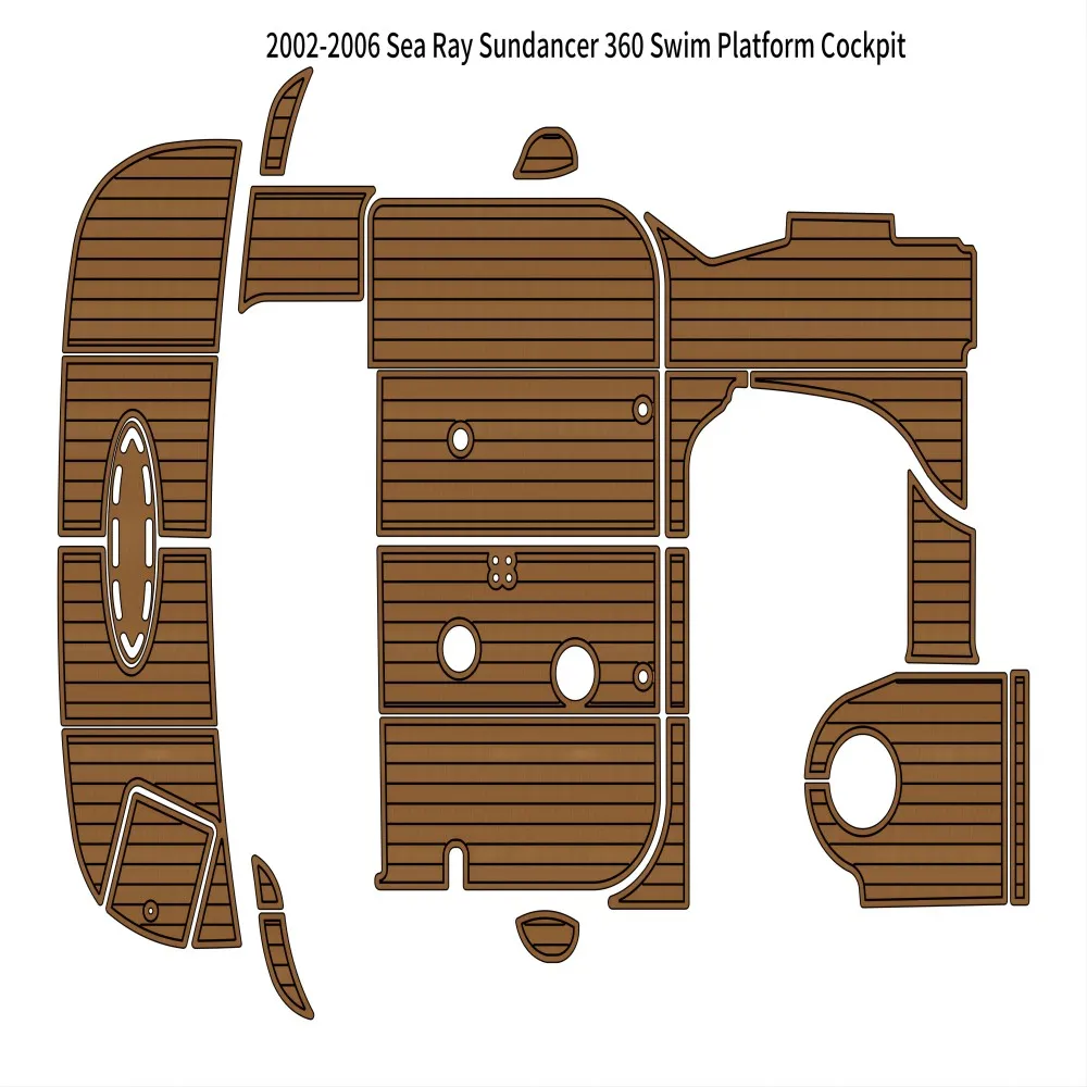 2002-2006 Sea Ray Sundancer 360 Swim Platform Cockpit Pad Boat EVA Teak Floor SeaDek MarineMat Gatorstep Style Self Adhesive