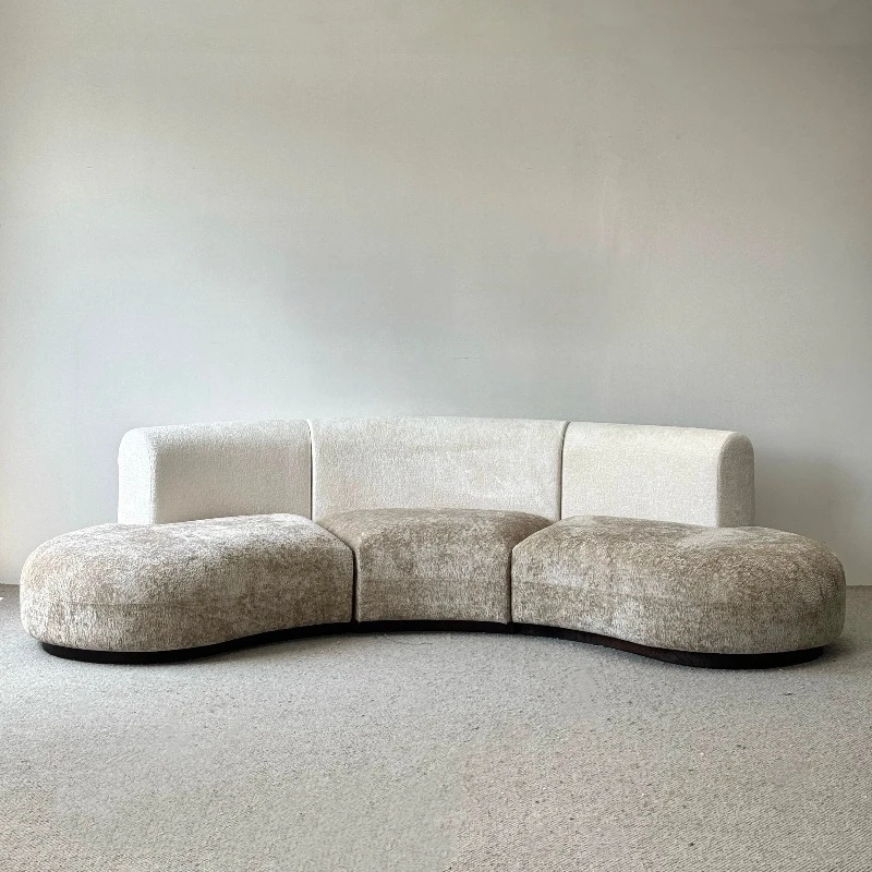 

Sofa, medieval style, curved module combination sofa, wabi-sabi style, large flat villa, designer fabric