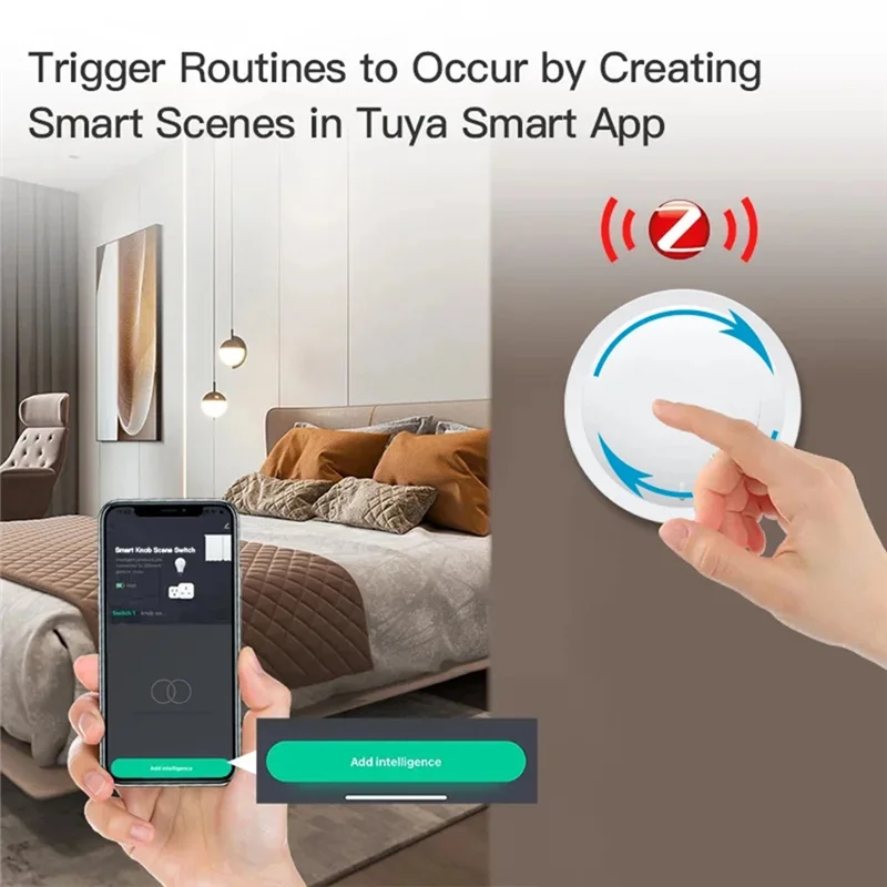 

Tuya Zigbee Knob Switch Wireless Scene Button Rotatable Dimmer Switch Smart Home Automation Linkage Remoter-New