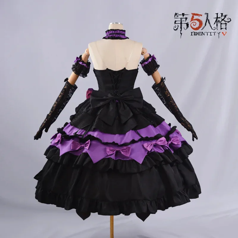 

dd54Bloody Queen Mary Costume Game Identity V Kuromi Cosplay Wig Black Lolita Gothic Long Dress Party Carnival Anime Role Play S