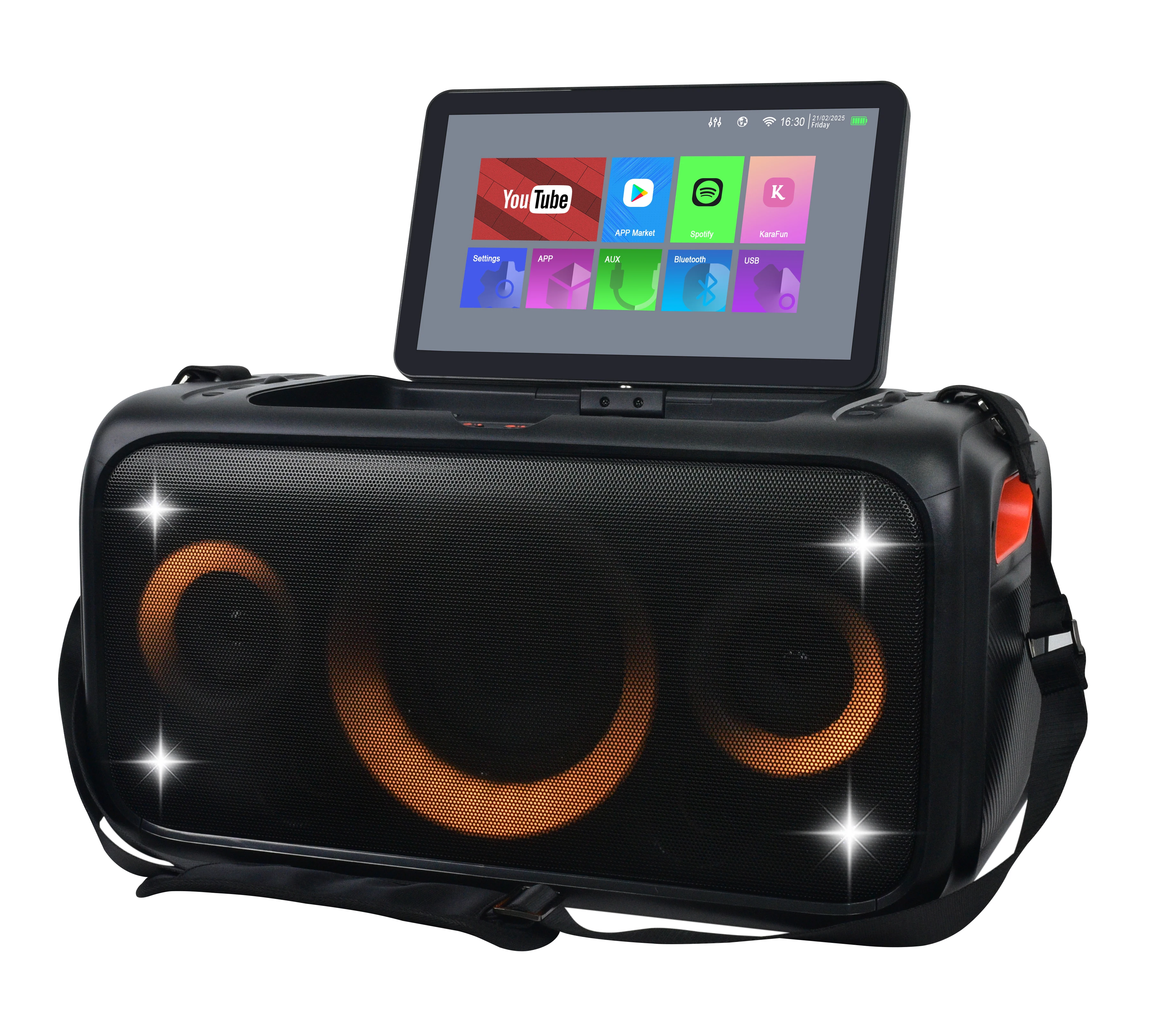 New Design Android Karaoke Speaker With 2.1 Active Crossover And 6.5 Inch Woofer 140W Power Output