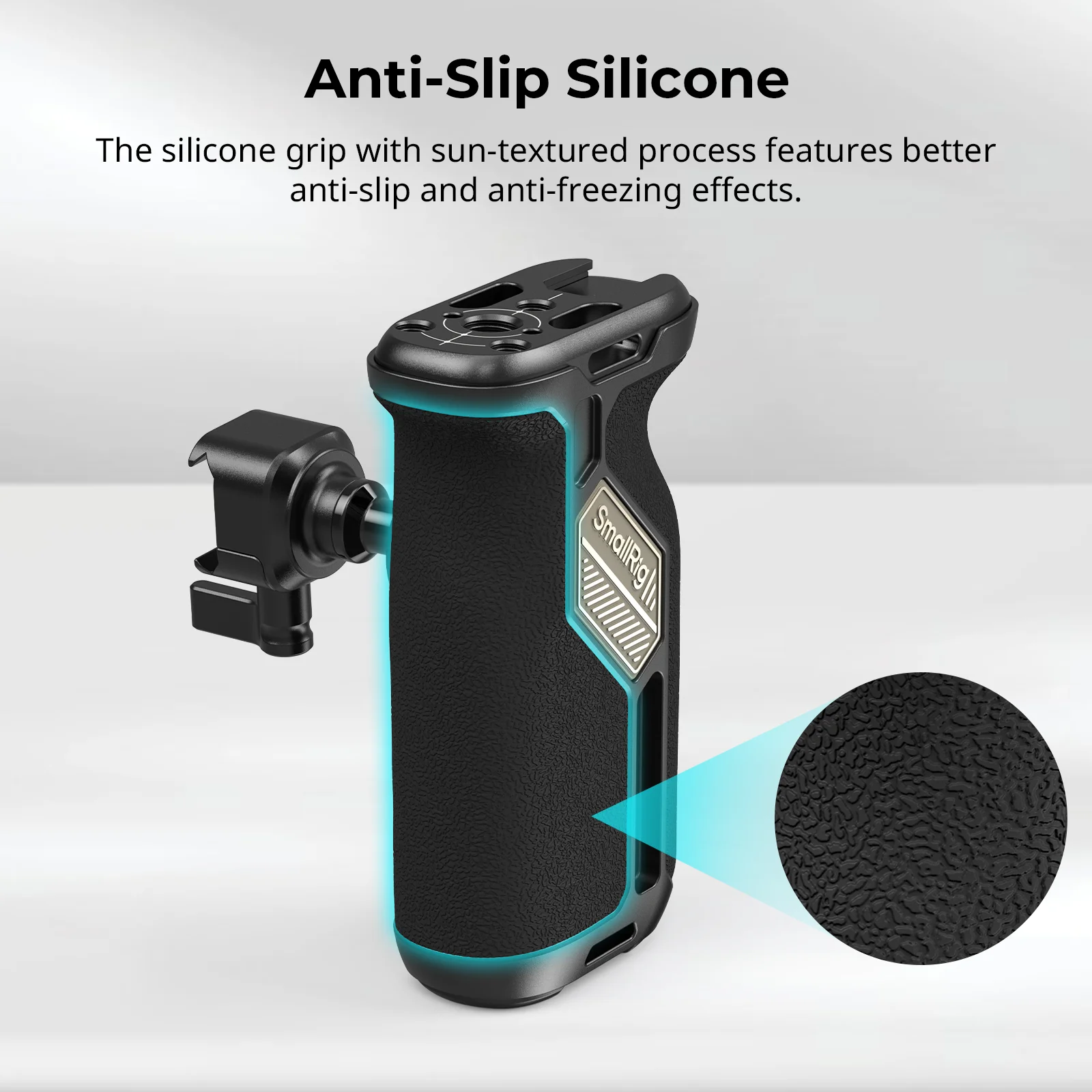 SmallRig Universal Rotatable NATO Side Handle Rotate 360° ,Camera Side Handle with Anti-Slip Silicone Camera Grip Load 15kg