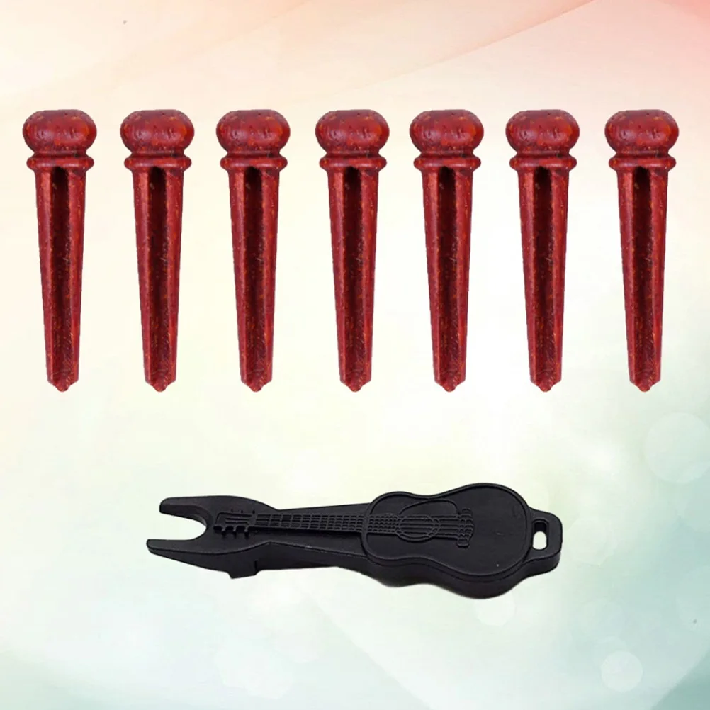 

7 Pcs Guitar String Nails Bridge Replacement Copper Pipe Parts Cocoa Pineapple Peg Shell