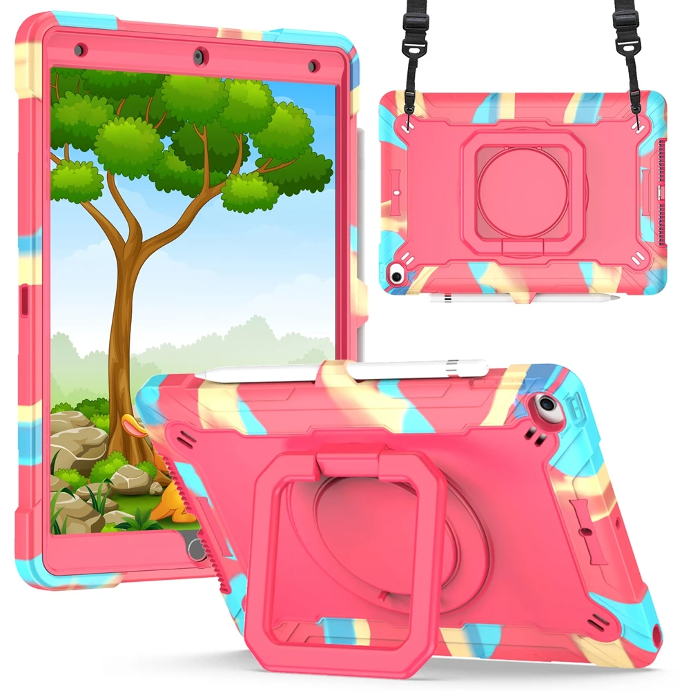 

For iPad 10.2 Cover For iPad 9th 8th 7th generation Shockproof Hand Ring stand Kids Tablets Case For iPad Air 3 2019 10.5 Fundas