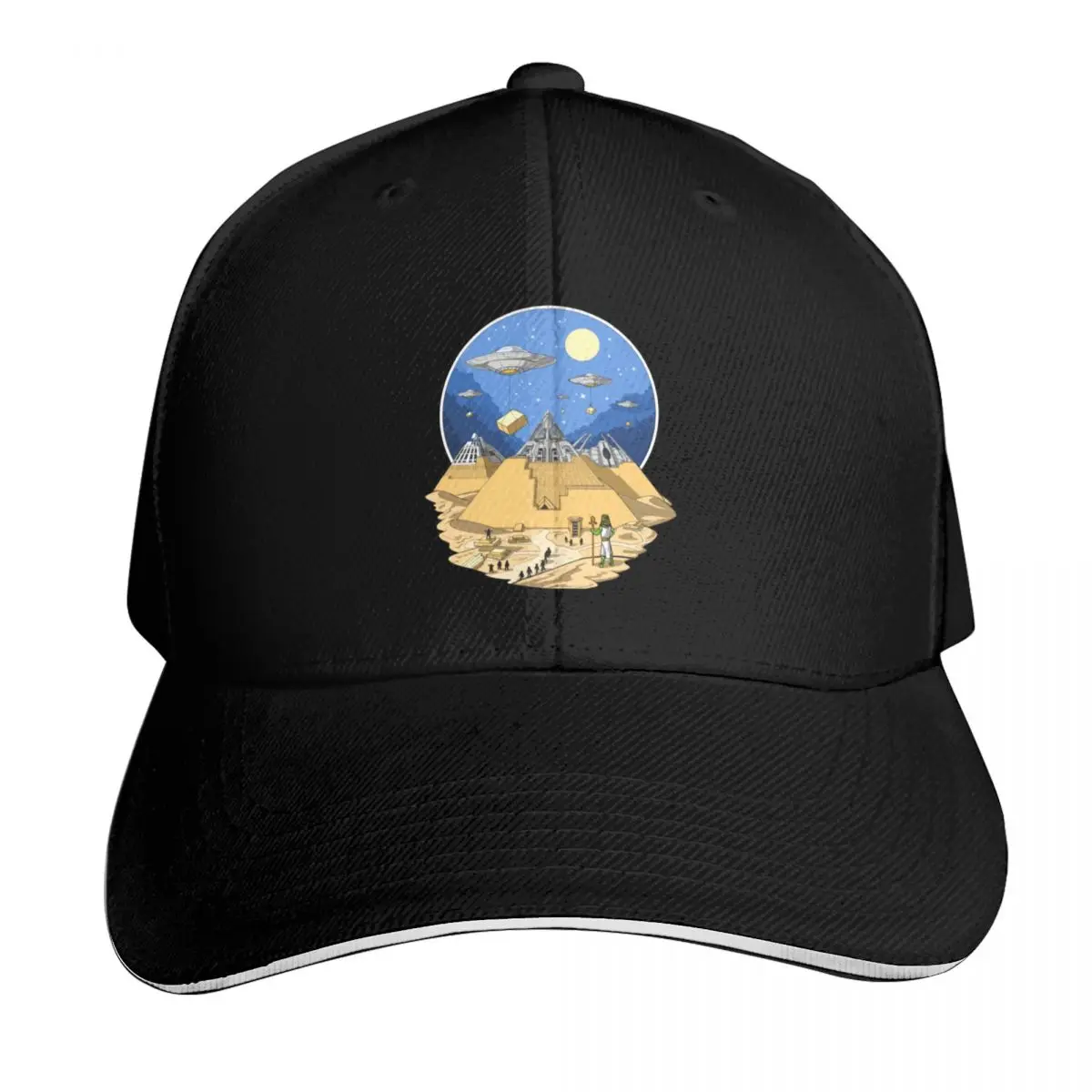 Aliens Bulding Egyptian Pyramids Baseball Cap Hat Baseball Cap fishing hat Mountaineering foam party Hat Woman Hats Men's