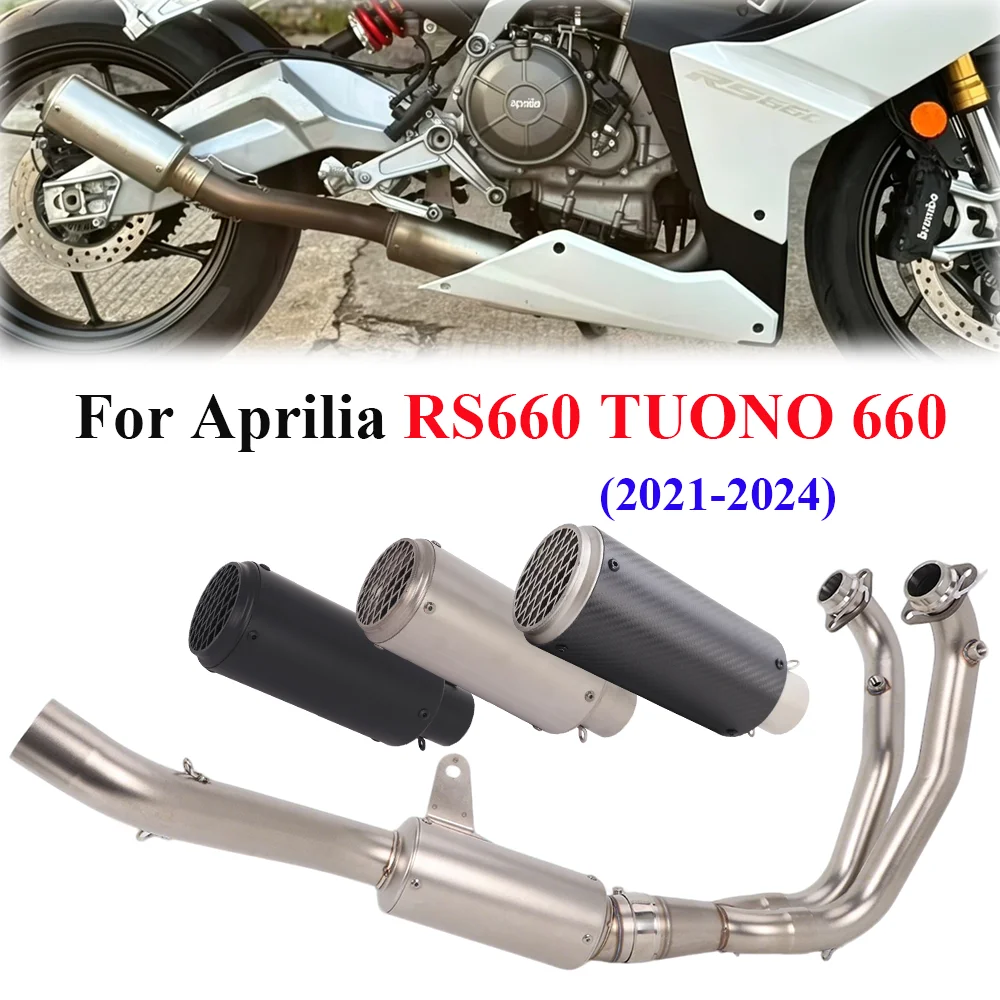 Para Aprilia RS660 TUONO 660 2021-2024, Sistema de Escape Completo para Motocicleta, Tubo de Escape de Acero Inoxidable, Tubo de Escape de Carbono RS660