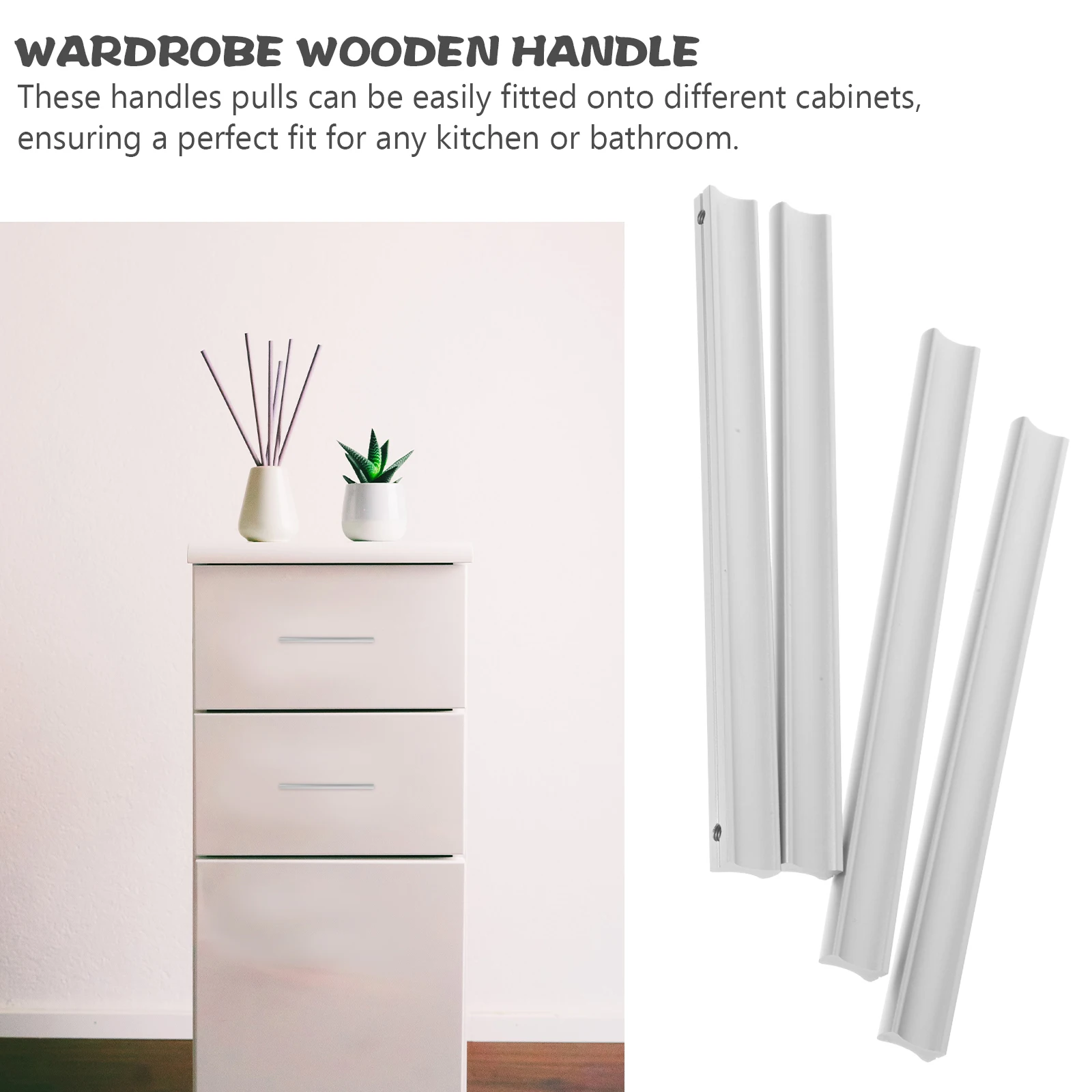 

4Pcs Kitchen Cabinet Handles Aluminum Alloy Durable Rust Resistant Drawer Pulls Minimalist Cupboard Dresser Hardware