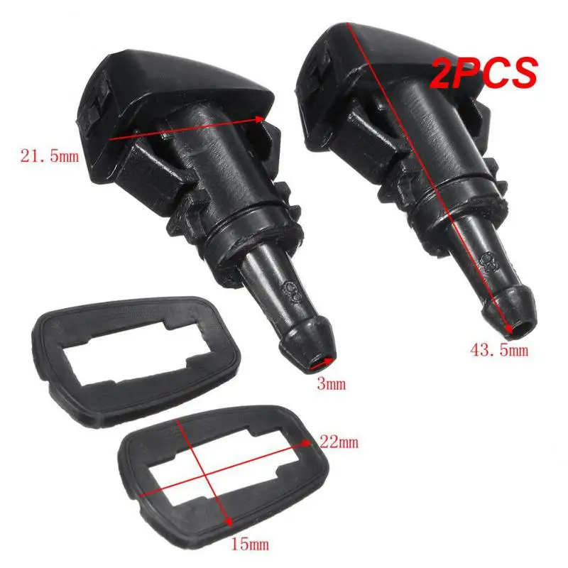 2PCS For Subaru Impreza Dorman 2008-2012 Windshield nozzles W/ rubber gasket Washer Black