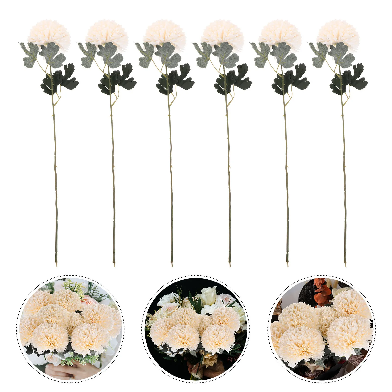 

6Pcs Fake Dandelions Realistic Floral Bouquet Artificial Simulation Flowers Wedding Home Decor Fake Dandelion Faux Flower