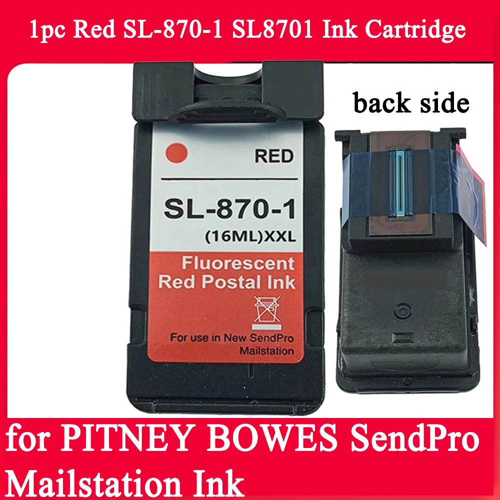 

1PC Red SL-870-1 SL8701 Full Pigment Postal Fluorescent Ink Cartridge Compatible for PITNEY BOWES SendPro Mailstation SL-870-1