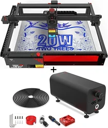 Twotrees-TS2 Máquina De Gravação A Laser, CNC Laser Cortador, Auto Foco, Suporte Offline Controle, Madeira De Metal, 20W