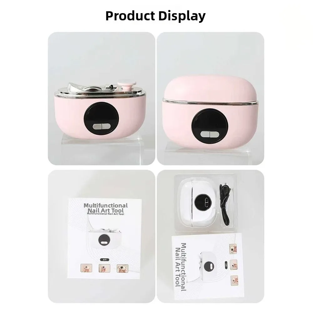 

Mini Electric Nail Clipper Dual-Blade Design Three Adjustable Speed Settings Nail Grinder Trimmer Large Display Screen