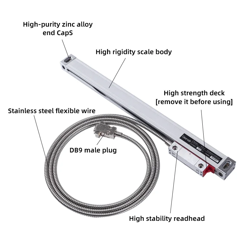 NT-M-1um High Precision Milling Lathe Grinder DRO Linear Glass Scale 450mm-1000mm TTL  5VDC Grating Ruler Sensor Displacement