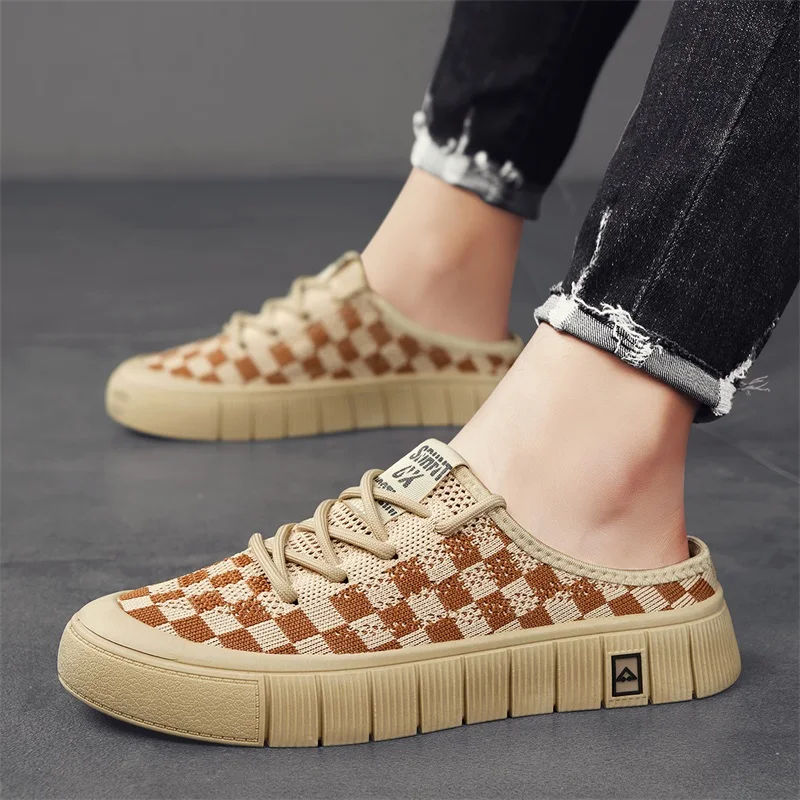 

Модные мужские повседневные туфли, летние слипоны, мужские лоферы, дышащие сетчатые полутуфли, удобная легкая обувь для прогулок