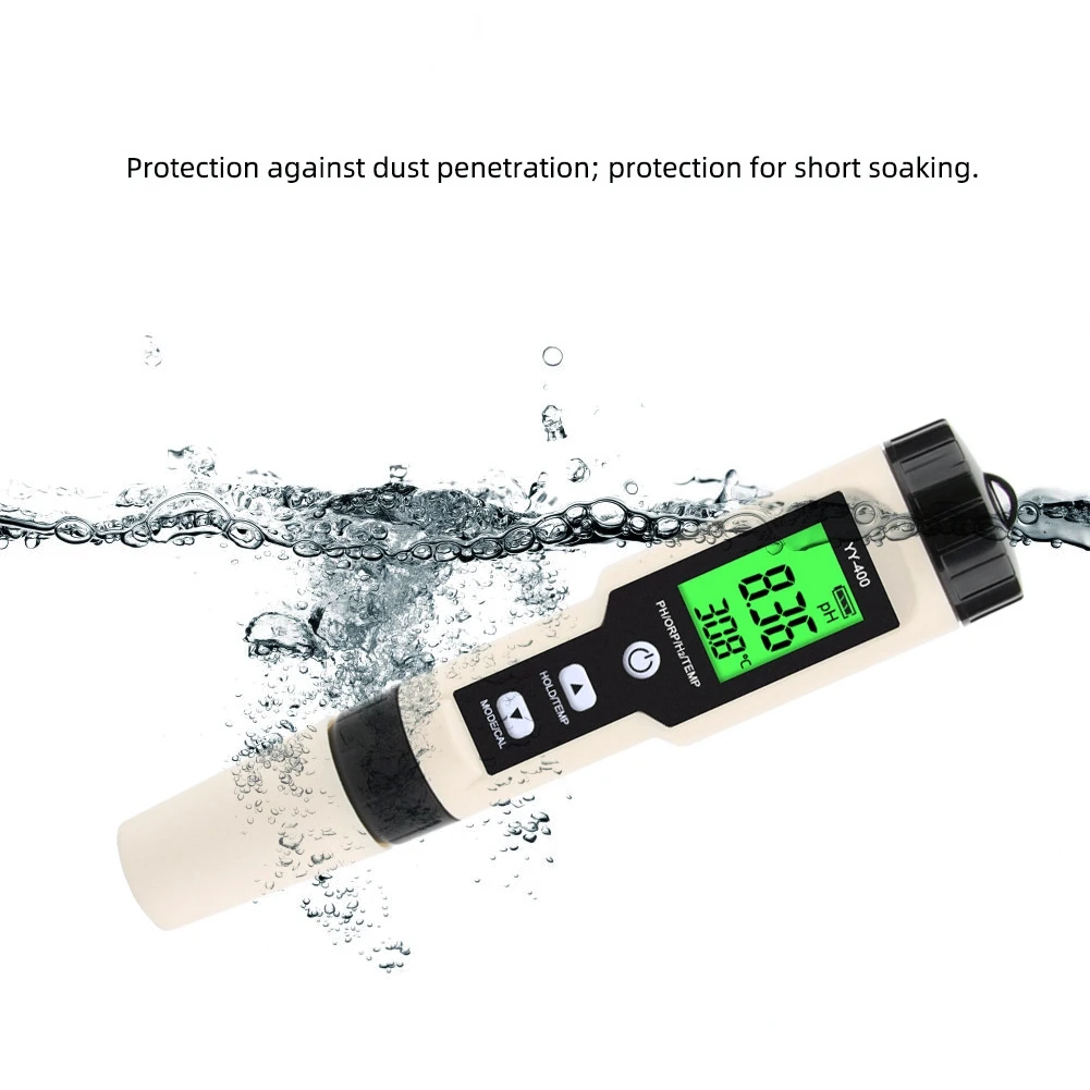 A06K 4 en 1 YY-400 medidor de PH/ORP/H2 y TEM probador de concentración de iones de hidrógeno Digital para acuario, piscina, retroiluminación