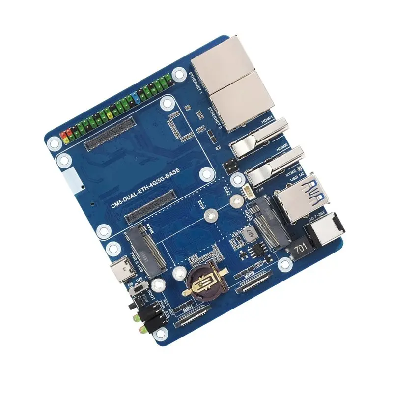 N34R-Dual Gigabit Ethernet Interface Base Board 5G/4G Network Adapter For Raspberry Pi CM5 Compute Module 5