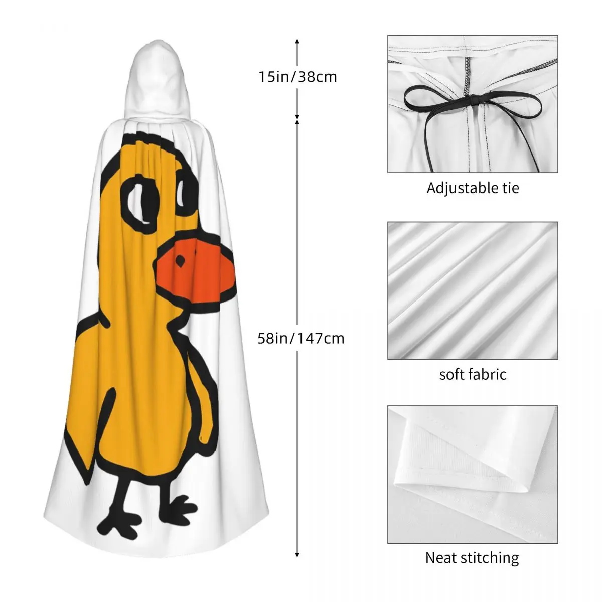 Got Any Grapes - The Duck Song Long Hooded Cloak Witch Medieval Costume Cosplay Cape HalloweenVampire Adult Unisex view 3