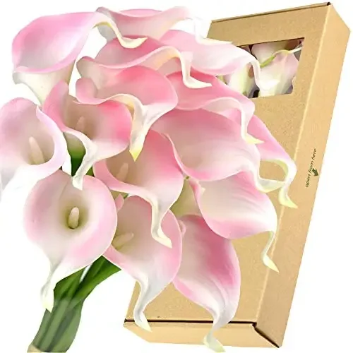 Echte Berührung Calla Lilie künstliche Blumen Hochzeit Braut strauß | Blumen arrangements | 15 Calla Lilien – Detail 34