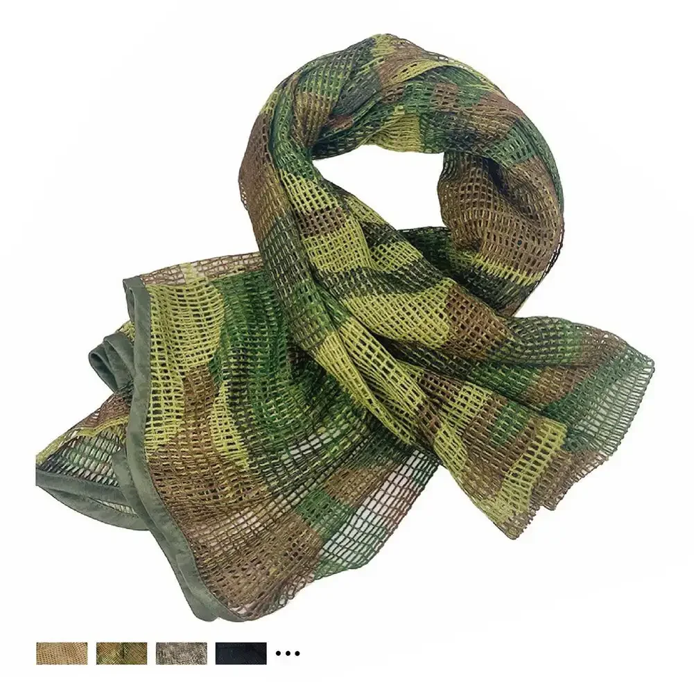 Tactical Scarf Camouflage Mesh Net Scarves  Camo Scarves Outdoor Sport Sniper Face Veil Wargame Camping Hunting Cycling