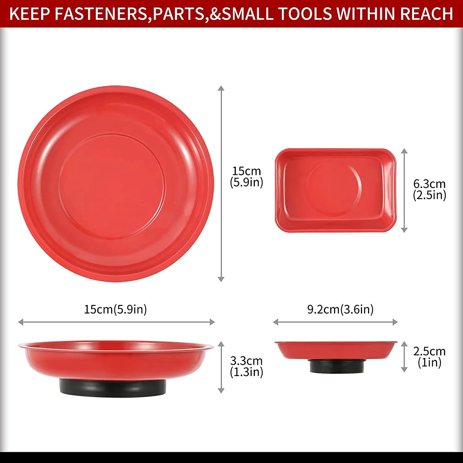 3-Pcs Magnetic Tool Tray Set - Screws, Sockets, Bolts, Pins, Tools, Stay Vertical Magnetic Trays Tools Parts Tray Holder