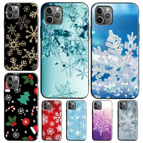 Funda de copos de nieve de Navidad para Huawei Nova Y73 Y72 Y70 Y90 Y60 Y61 Y91 12s 12i 11i 8i 9 10 SE P30 P40 Lite P60 Pro