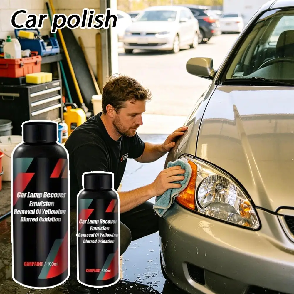 Car Headlight Cleaner Automobile Lamp Polishing Restoration Emulsion Repair Agent For Sedans SUVs Pickups Minivans 30/100ml