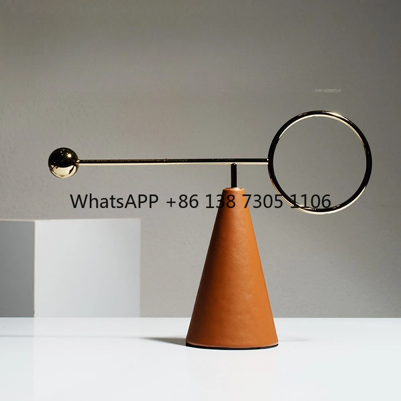 

Modern light luxury balance geometric decoration model room coffee table tray cloakroom high-end soft pendulum