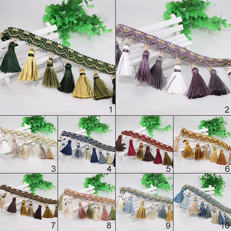 11.5 Meter Exquisite Curtain Lace Tassel Fringe Upholstery Ribbon Trim DIY Drapery Curtain Sofa Tablecloth Decor  Accessories