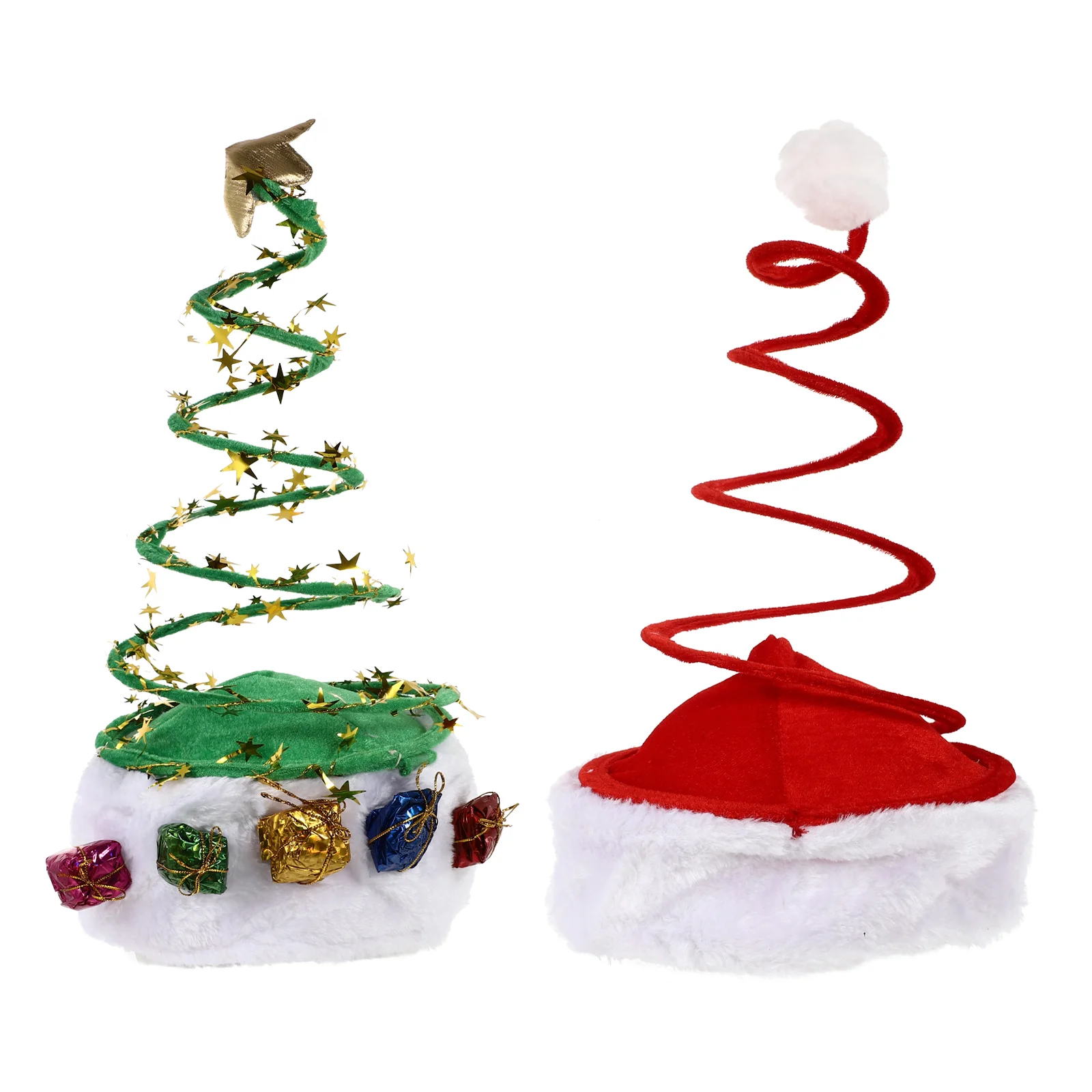 2 pçs chapéu de papai noel chapéus confortáveis festa de natal cosplay adereços de natal festival cocar decoração ferro forjado temático