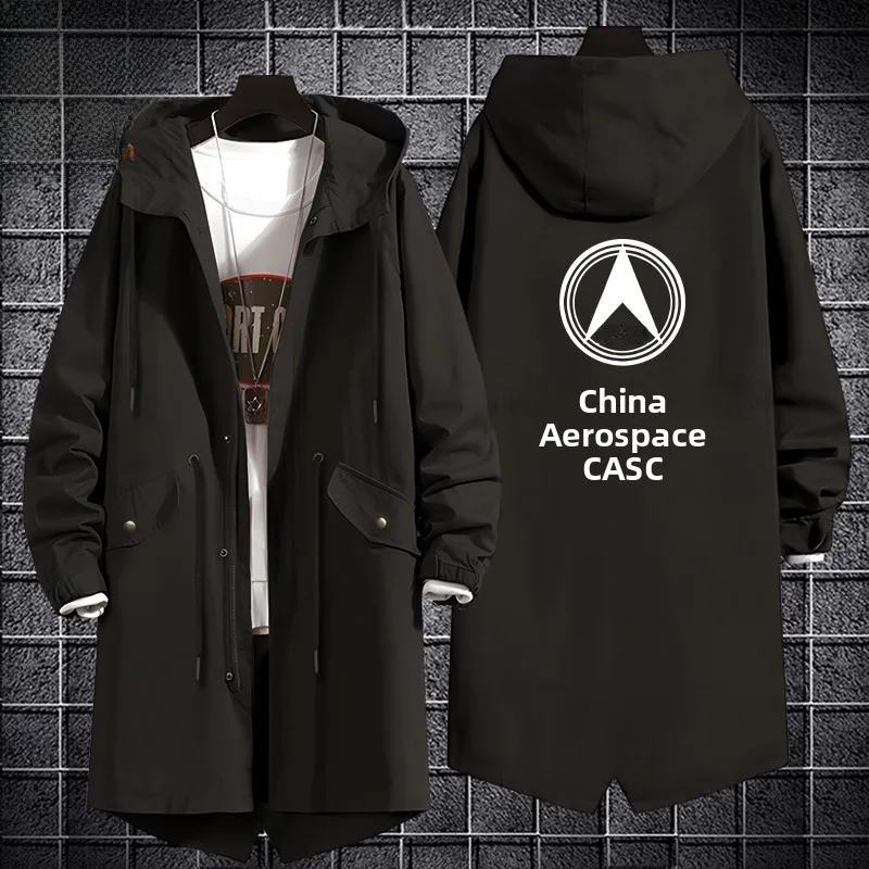 

ex Hooded Jaet Medium-Length Cotton Coat Spring Autumn Winter Faion Brand Outerwear Korean Sle Zipper Closure