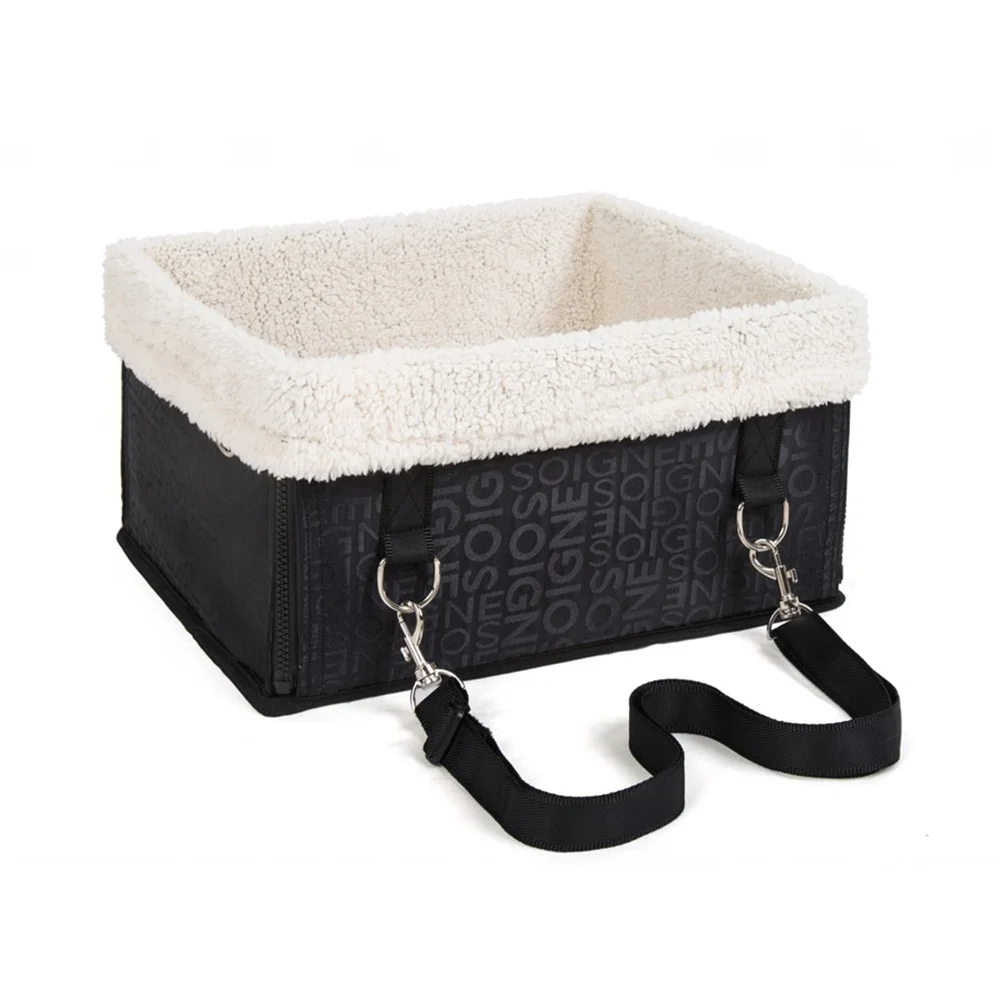 

Foldable Waterproof Car Seat Pet Bag Black Letter Style 34x29x18cm Dog Cat Bed House Safe Containment Up to 5Kg